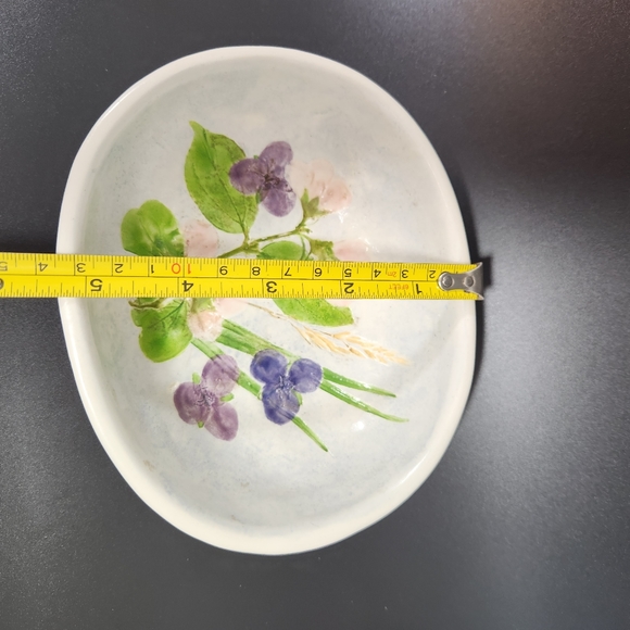 Salt marsh pottery botanical flower bowl handpainted darthmouth Mass. signed - Picture 8 of 9